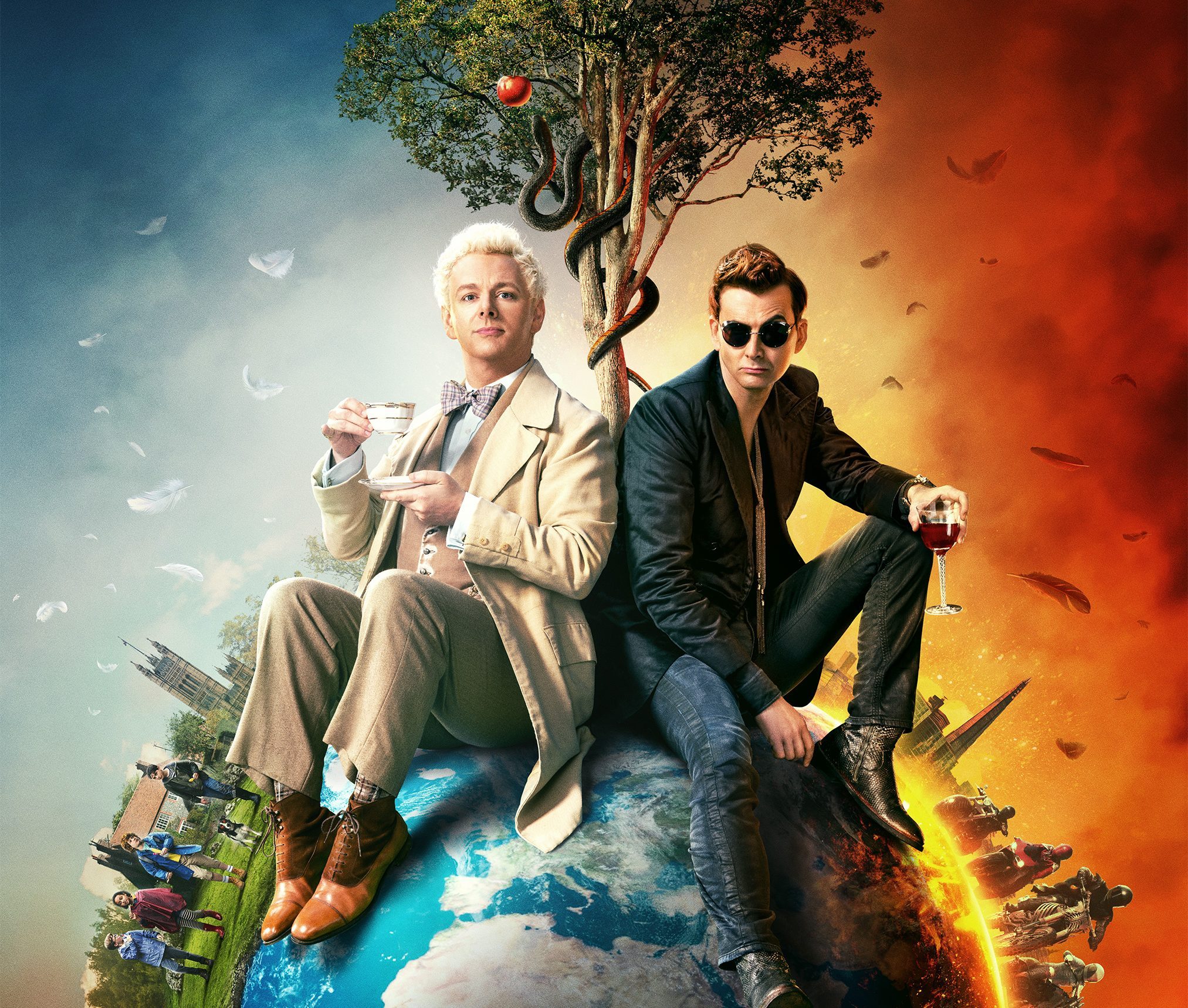 Good omens. Азирафаэль и Кроули сериал. Благие знамения и сверхъестественное кроссовер. Кроули благие знамения и сверхъестественное. Supernatural good Omens Crossover.